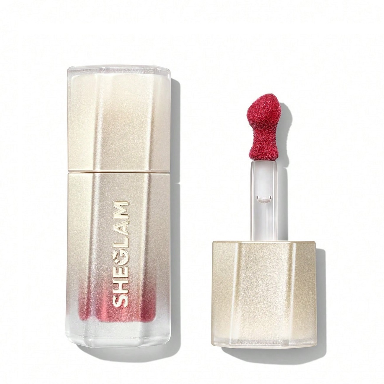 رژلب مایع شیگلم سری Stardust Swipe Glitter رنگ 328 Red Giant